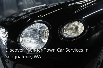 Discover Premier Town Car Services in Snoqualmie, WA
